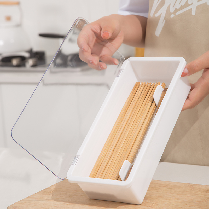 Manufacturer Drain Water and Dustproof Tableware Storage Box Simple Fashion Chopsticks Box Kitchen Organizers Plastic Chopsticks Cage