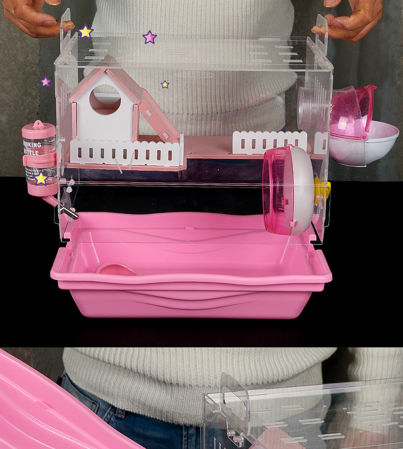 Tray Hamster Cage Acrylic Double Large Villa Nest Package Supplies Set Complete Cheap Large Tray Hamster Cage Acrylic Double Large Villa Nest Package Supplies Set Complete Cheap Large