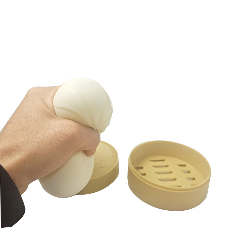 Tiktok Same Simulation Decompression Steamed Stuffed Bun Vent Squeezing Toy Toy Net Red Small Cage Bag Slow Rebound Decompression Cha Siu Bao