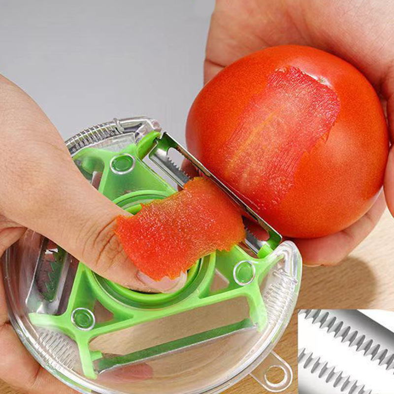 Three-in-One Peler Shredder Household Potato Peeling Artifact Multi-Functional Rotary Paring Knife