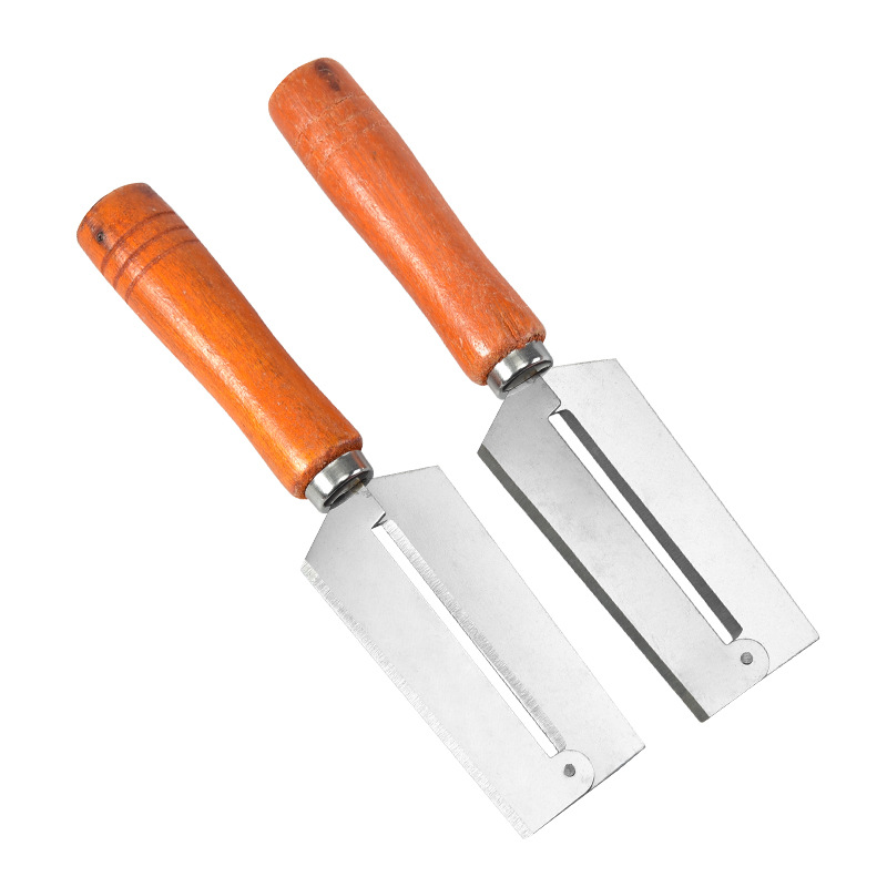 Factory Direct Sales Stainless Steel Wooden Handle Gan Cane Knife Paring Knife Gan Cane Knife Pineapple Knife Cane Knife Melon/Fruit Peeler