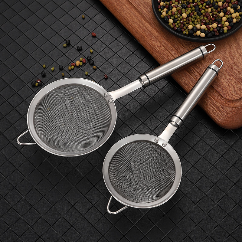 304 Stainless Steel Colander Hot Pot Spoon Strainer Powder Sieve Soymilk Filtration Deep Frying Spoon Screening Mesh Noodle Fishing Factory Direct Sales