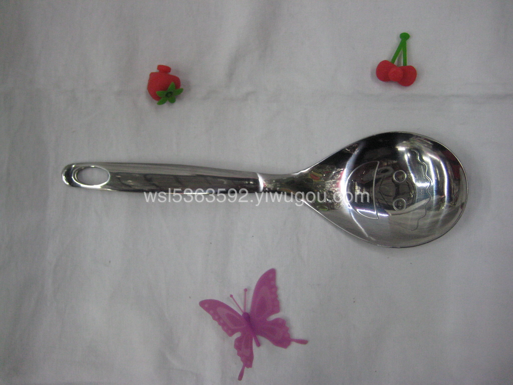 KW-A048 smiley face factory direct stainless steel tableware series scoop scoop scoop colander