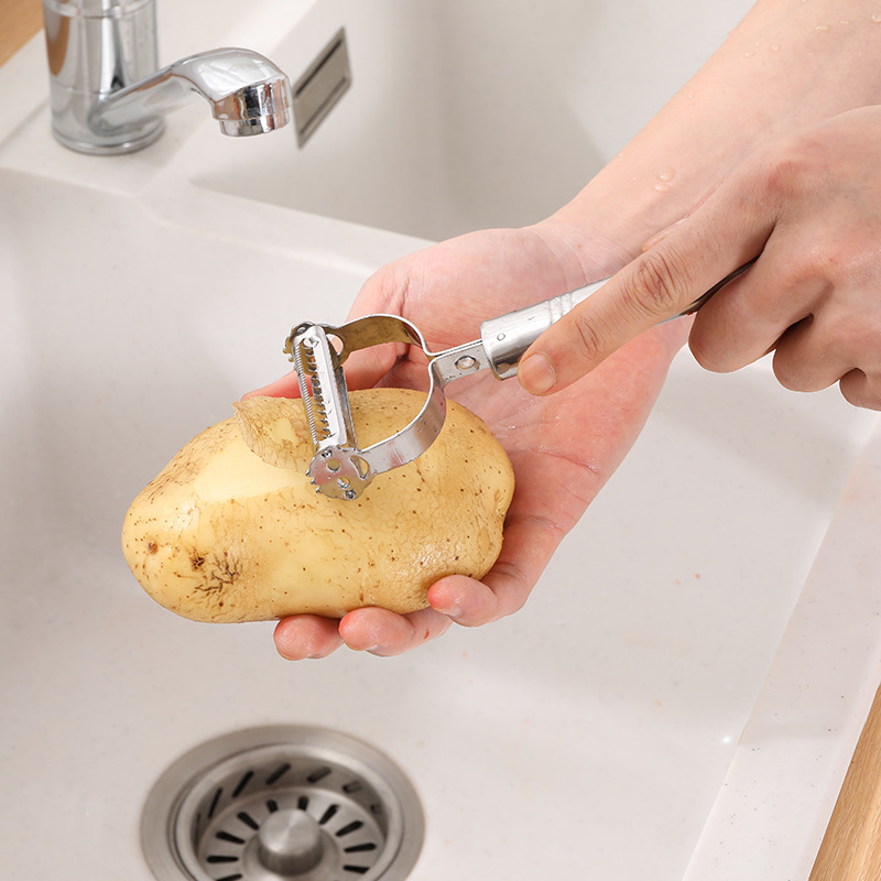 Multi-Functional Stainless Steel Smiley Face Fruit Peeling Knife Apple Peeler Potato Paring Knife