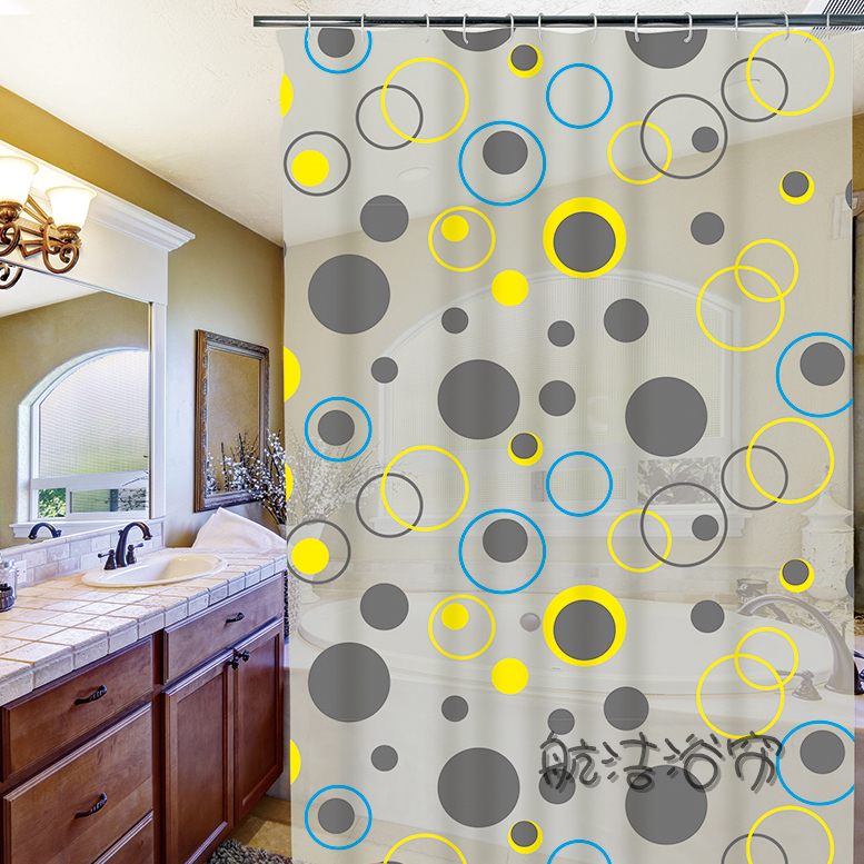 Bathroom Shower Curtain Set Punch-Free Waterproof Thickened Mildew-Proof Curtain Blackout Door Curtain Shower Hanging Curtain Fabric