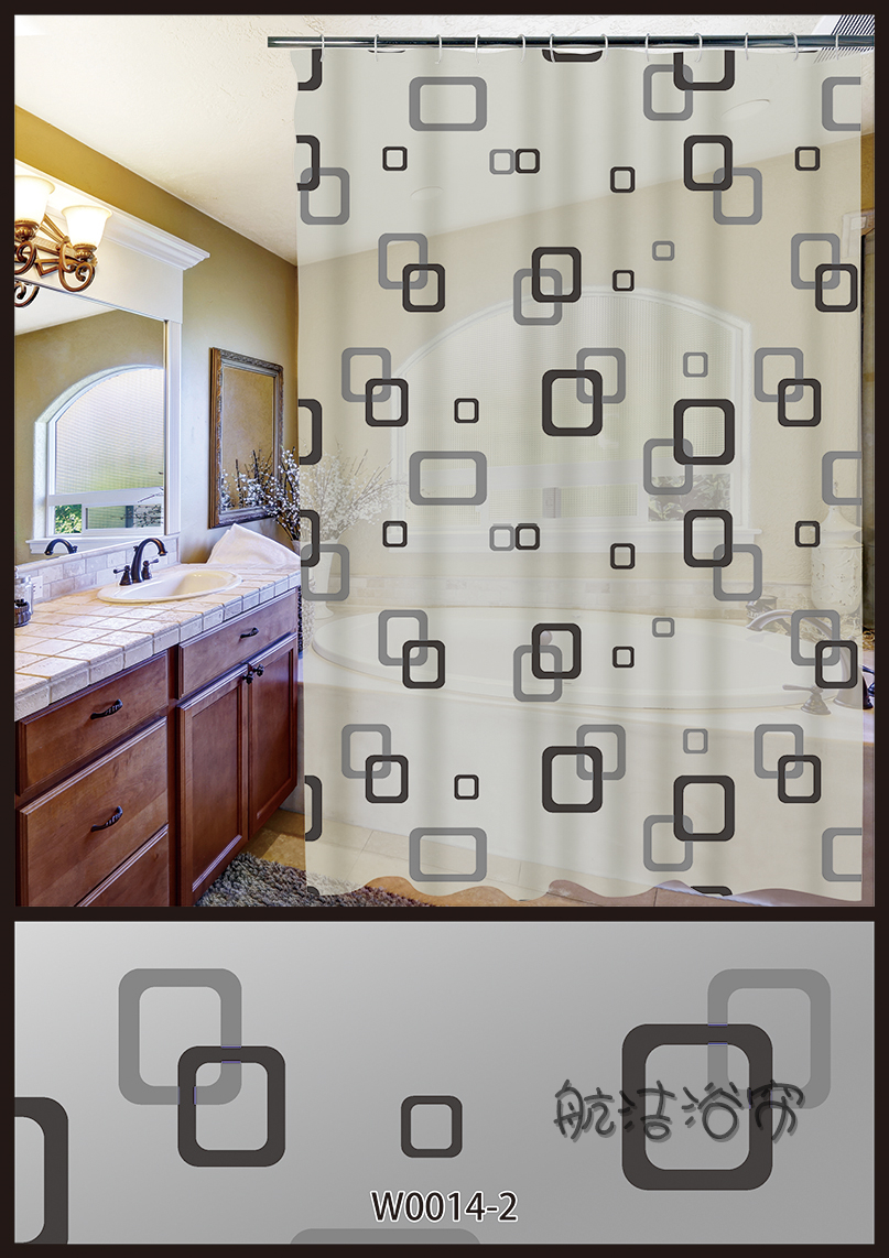 Bathroom Shower Curtain Set Punch-Free Waterproof Thickened Mildew-Proof Curtain Blackout Door Curtain Shower Hanging Curtain Fabric