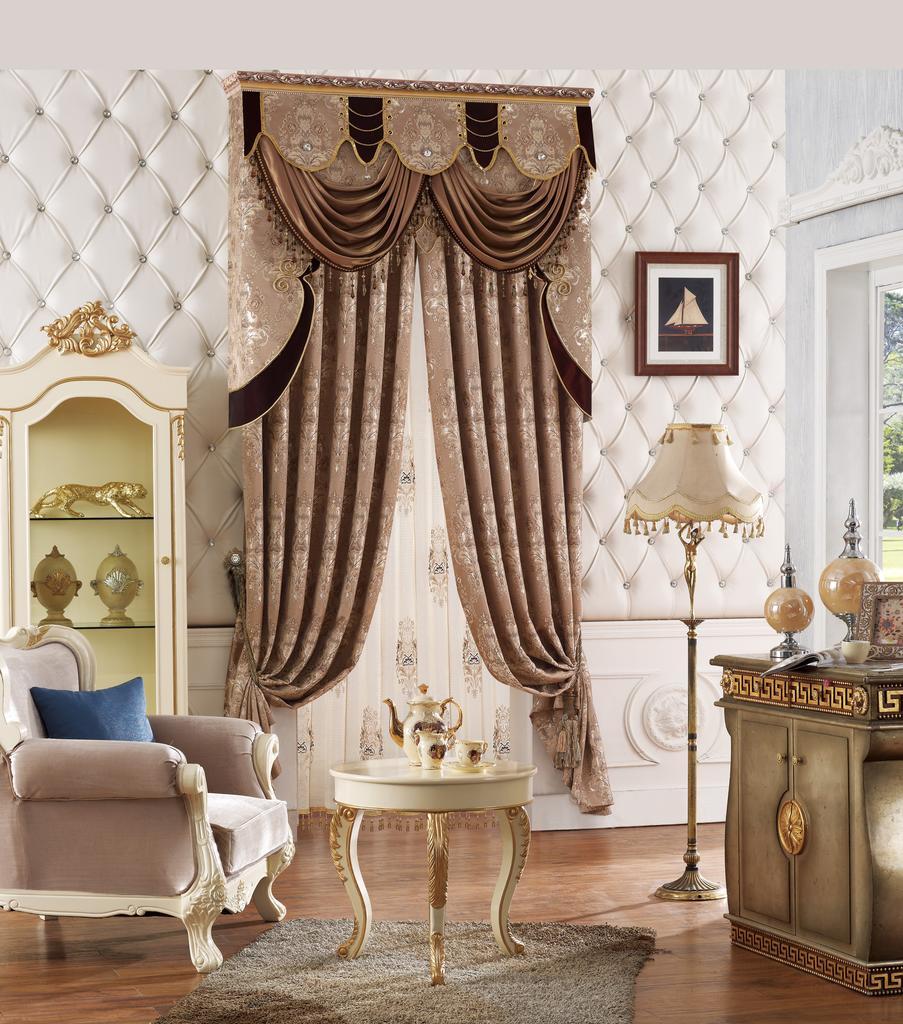 2014 upscale continental chenille Jacquard curtain fabric