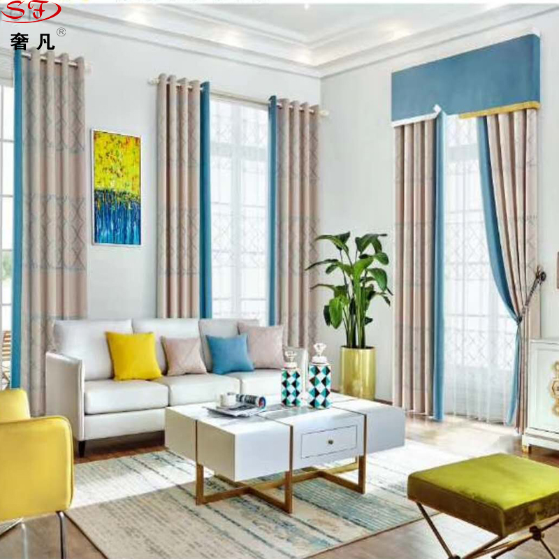 Modern simple custom curtain products shading pure color cotton and linen curtain fabric gauze curtain Nordic wind