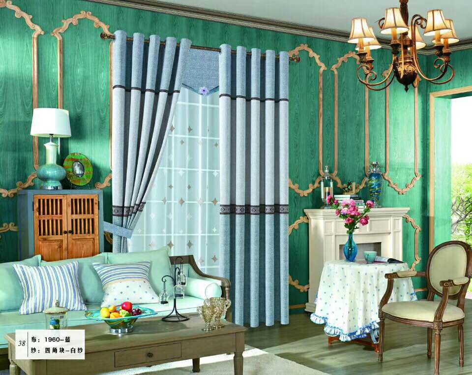 Modern simple custom curtain products shading pure color cotton and linen curtain fabric gauze curtain Nordic wind