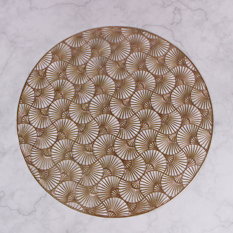 Nordic Placemat Fan Leaf Hollow Heat Insulation Non-Slip PVC Placemat Tea Table Decorative Pad Restaurant Western Food Tray Mat Nordic Placemat Fan Leaf Hollow Heat Insulation Non-Slip PVC Placemat Tea Table Decorative Pad Restaurant Western Food Tray Mat