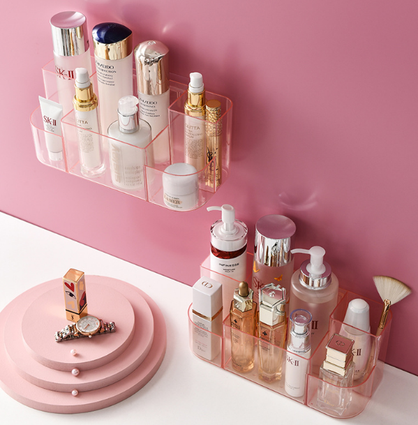 Manufacturer carton transparent paste wall-mounted storage box bathroom storage shelf Nailless non-mark storage box shelf