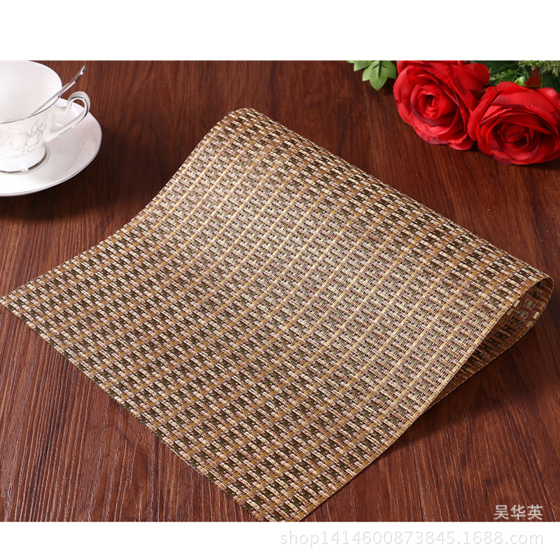 30*45 manufacturer direct selling hotel PVC woven heat insulation pad simple and fashionable pure color cup cushion for the anti-skid.
