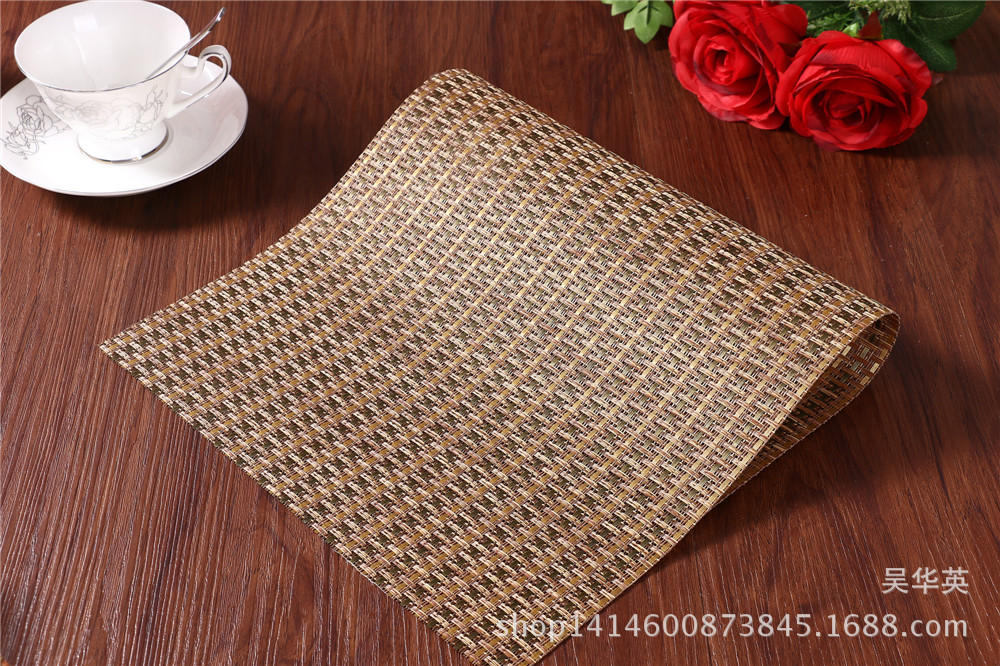 30*45 manufacturer direct selling hotel PVC woven heat insulation pad simple and fashionable pure color cup cushion for the anti-skid. 30*45 manufacturer direct selling hotel PVC woven heat insulation pad simple and fashionable pure color cup cushion for the anti-skid.