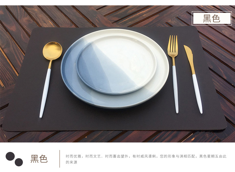 Leather PU pad waterproof oil proof heat insulation restaurant tray mat cup mat table mat Leather PU pad waterproof oil proof heat insulation restaurant tray mat cup mat table mat