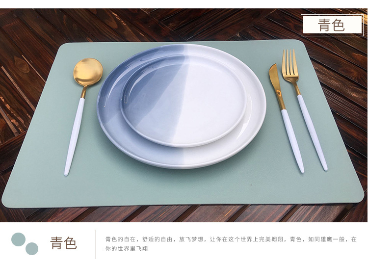 Leather PU pad waterproof oil proof heat insulation restaurant tray mat cup mat table mat Leather PU pad waterproof oil proof heat insulation restaurant tray mat cup mat table mat
