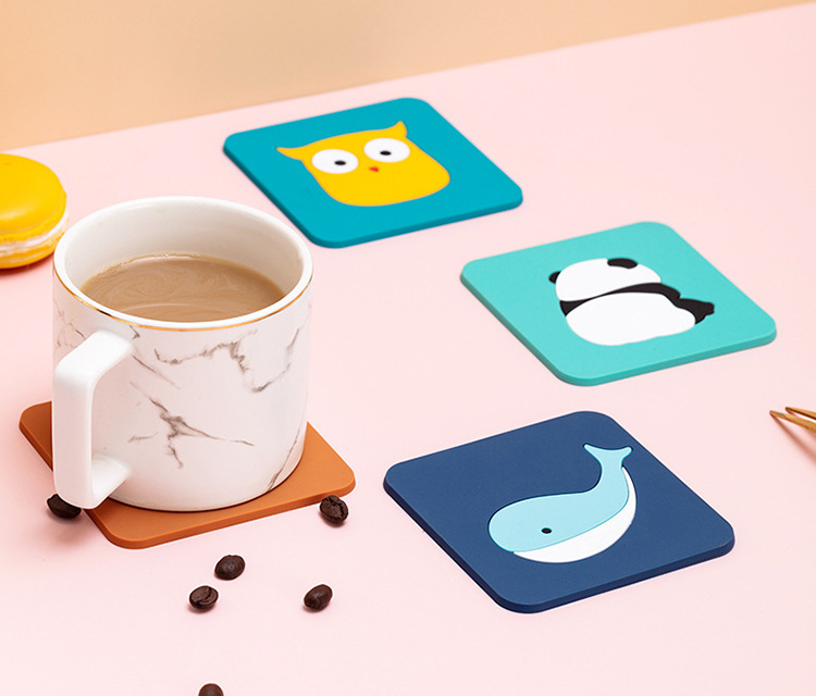 Creative Style Cartoon Non-Slip Placemat Anti-Scald Spot Soft PVC Cup Mat Heat Insulation Silica Gel Pad in Stock Wholesale