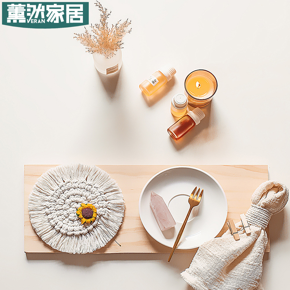 Nordic Hand-Woven Thickening Heat Insulation Pad Table Mat Cup Mat Coasters Practical Tea Table Cloth Creative Gift Gt047