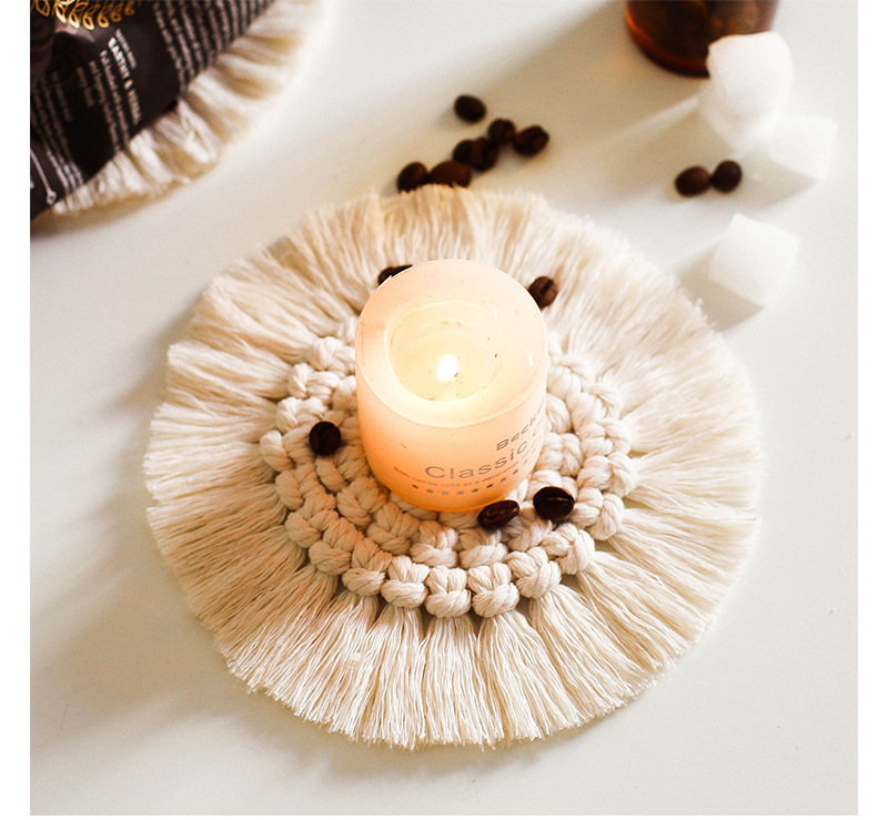 Nordic Hand-Woven Thickening Heat Insulation Pad Table Mat Cup Mat Coasters Practical Tea Table Cloth Creative Gift Gt047