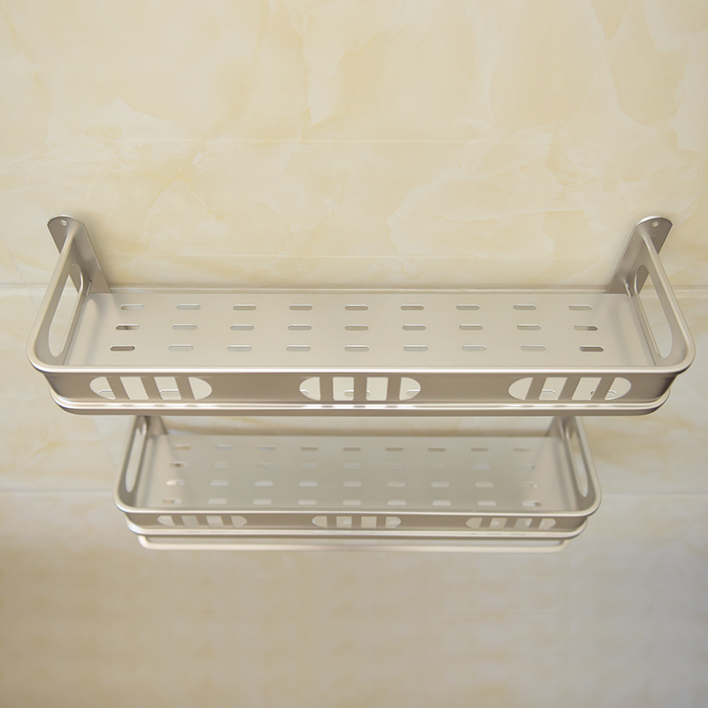 Factory Hot Sale Alumimum Bath Towel Rack Shelf Double Wall Hardware Pendant Multifunctional Bathroom Products