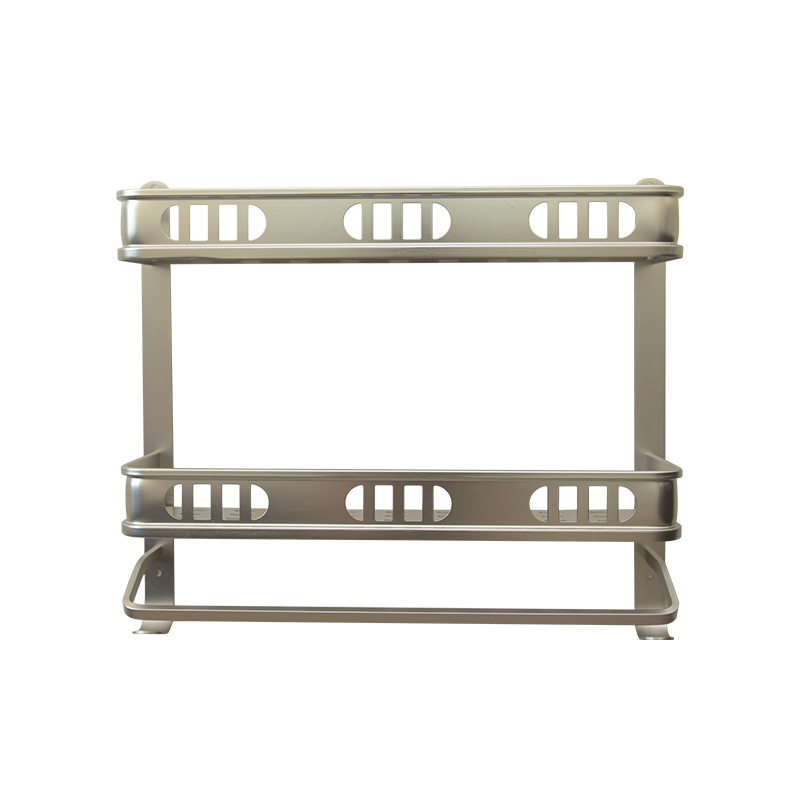Factory Hot Sale Alumimum Bath Towel Rack Shelf Double Wall Hardware Pendant Multifunctional Bathroom Products