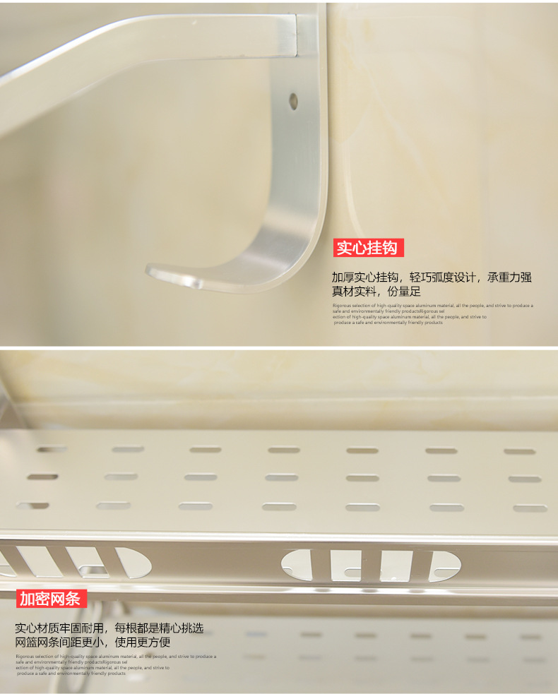 Factory Hot Sale Alumimum Bath Towel Rack Shelf Double Wall Hardware Pendant Multifunctional Bathroom Products Factory Hot Sale Alumimum Bath Towel Rack Shelf Double Wall Hardware Pendant Multifunctional Bathroom Products