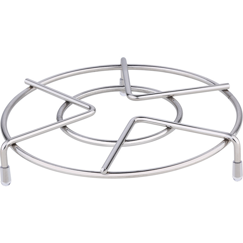 Three-Leg round High Leg Stainless Steel Pot Rack Bold Thickening Heat Insulation Pad Kitchen Tools Anti-Scald Household Steamer