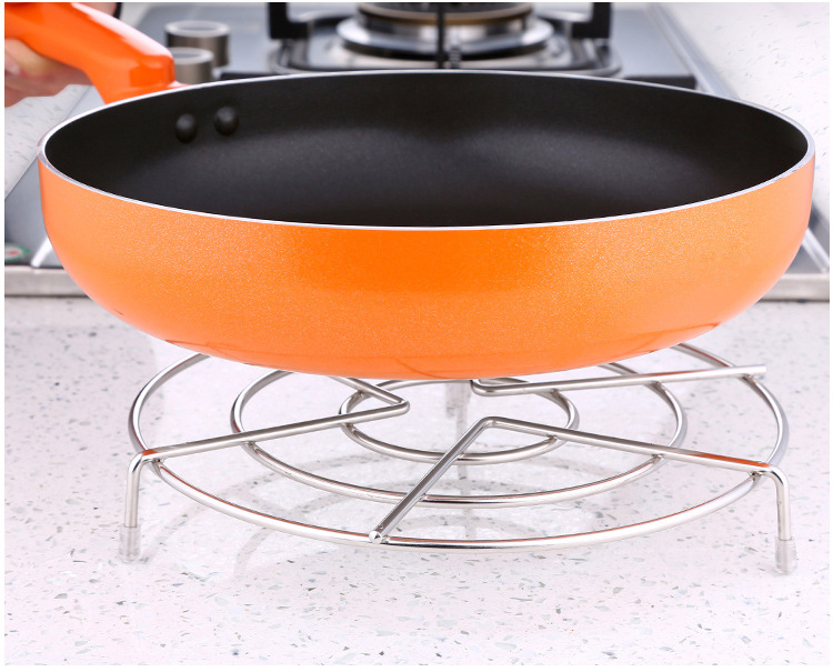 Three-Leg round High Leg Stainless Steel Pot Rack Bold Thickening Heat Insulation Pad Kitchen Tools Anti-Scald Household Steamer