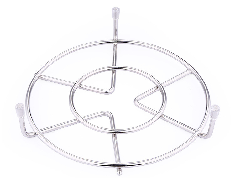 Three-Leg round High Leg Stainless Steel Pot Rack Bold Thickening Heat Insulation Pad Kitchen Tools Anti-Scald Household Steamer