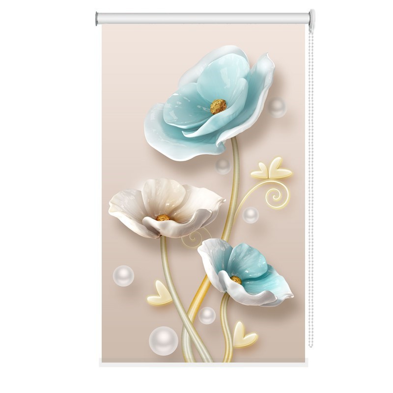 3D painting toilet curtains are as roller curtain pull bead type shading and heat insulation