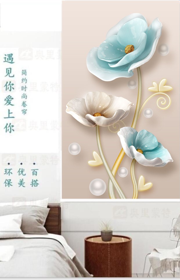 3D painting toilet curtains are as roller curtain pull bead type shading and heat insulation 3D painting toilet curtains are as roller curtain pull bead type shading and heat insulation