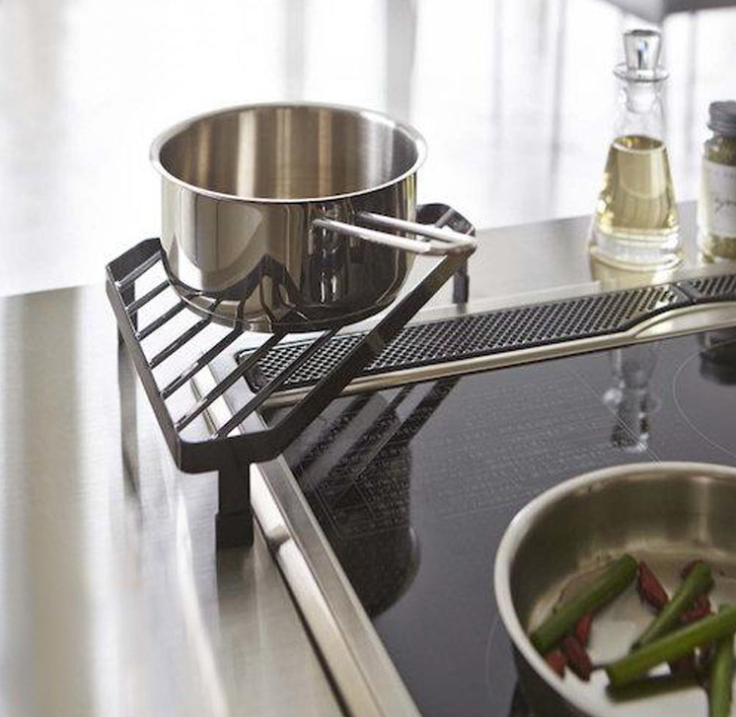Kitchen Supplies Dining Table Tripod Bathroom Sink Fan-Shaped Storage Rack Corner Anti-Scald Storage Rack Heat Insulation Pad Pot Rack