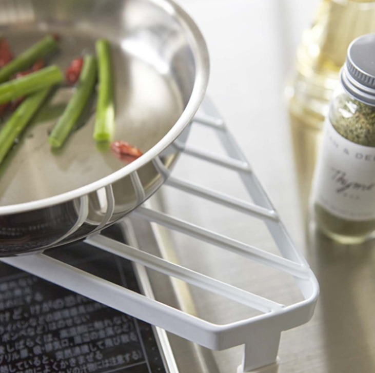 Kitchen Supplies Dining Table Tripod Bathroom Sink Fan-Shaped Storage Rack Corner Anti-Scald Storage Rack Heat Insulation Pad Pot Rack