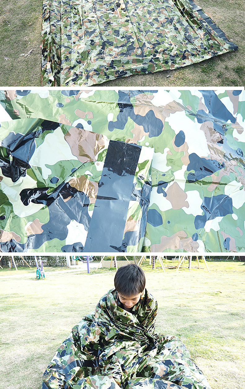 Cross-Border Spot PE Thickened Heat Insulation Insulation Emergency Blanket Emergency Tent First-Aid Sleeping Bags Outdoor Moisture Proof Pad Wholesale