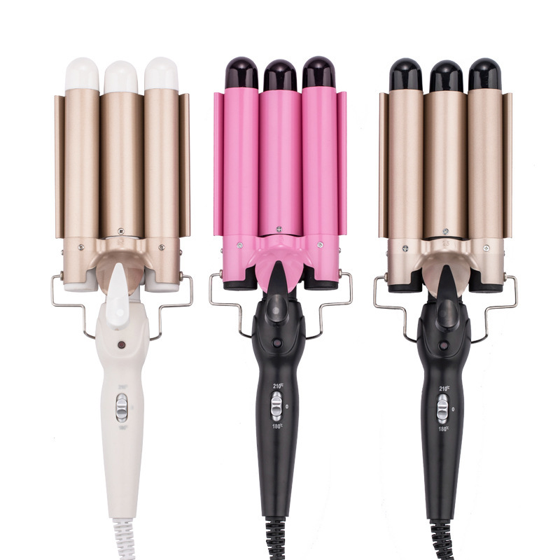 Bottom Price Three-Tube Household Electric Hair Curler Korean Egg Roll Head Big Wave Marcel Waver Lazy Hair Curler