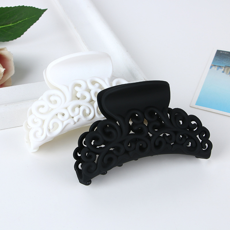 Manufacturer direct plain rubber plastic grab clip large ladies bath tray hair fashion wave grain hair clip hair accessories