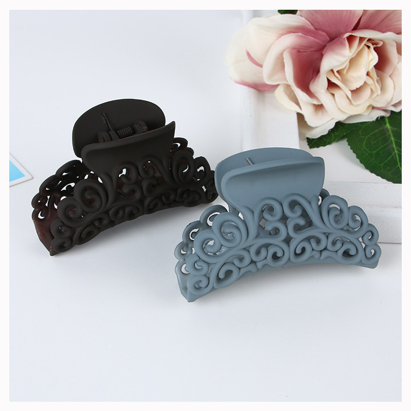 Manufacturer direct plain rubber plastic grab clip large ladies bath tray hair fashion wave grain hair clip hair accessories
