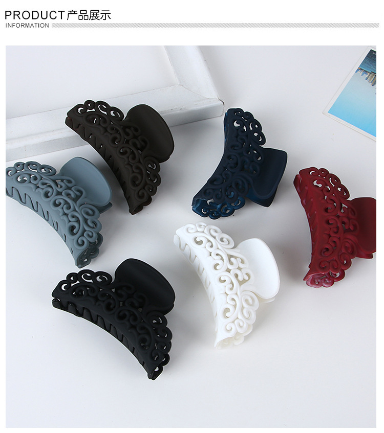 Manufacturer direct plain rubber plastic grab clip large ladies bath tray hair fashion wave grain hair clip hair accessories