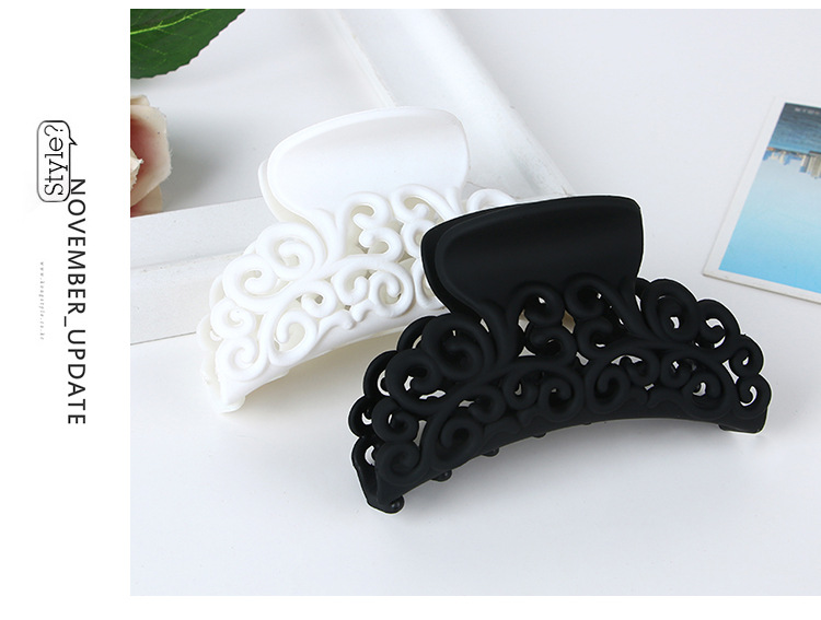 Manufacturer direct plain rubber plastic grab clip large ladies bath tray hair fashion wave grain hair clip hair accessories