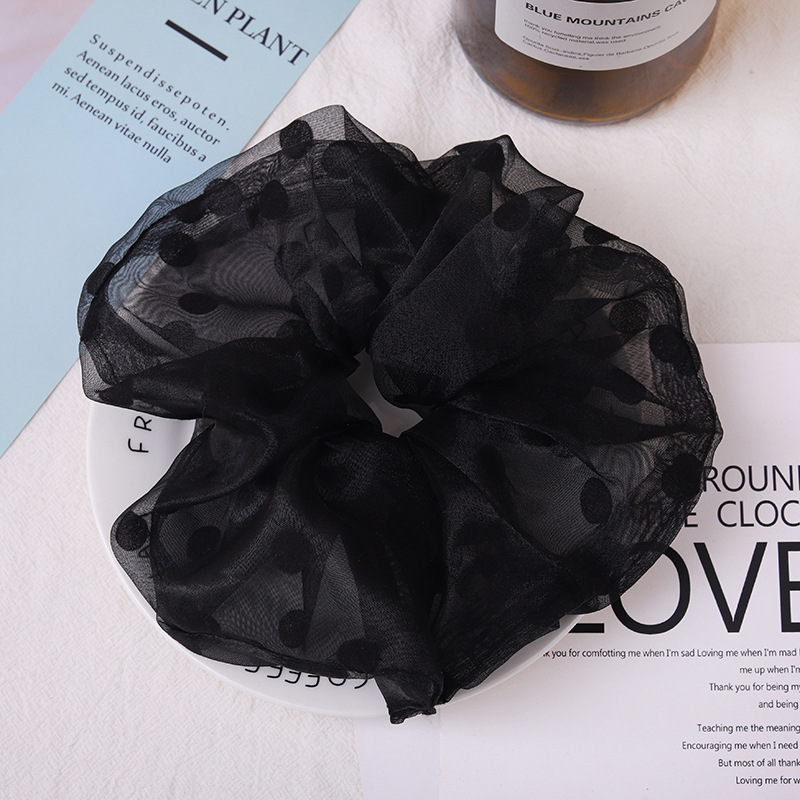 Japanese new trend wave point large intestine ring organza big hair ring flower heirloom ladies hair ornaments students hair ribbon Japanese new trend wave point large intestine ring organza big hair ring flower heirloom ladies hair ornaments students hair ribbon