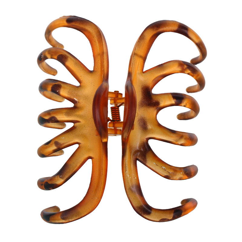 Amazon Hot Sale Big Wave Tooth Hair Clip Black Tortoise Shell 11cm Women&#039;s Big Hair Claws Hair Volume Big Claw
