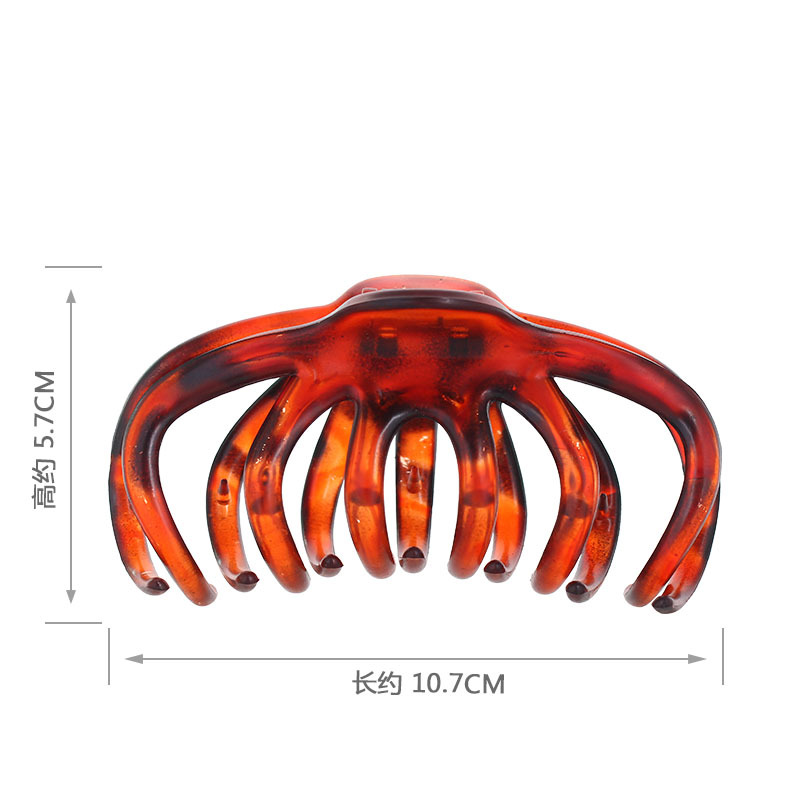 Amazon Hot Sale Big Wave Tooth Hair Clip Black Tortoise Shell 11cm Women&#039;s Big Hair Claws Hair Volume Big Claw