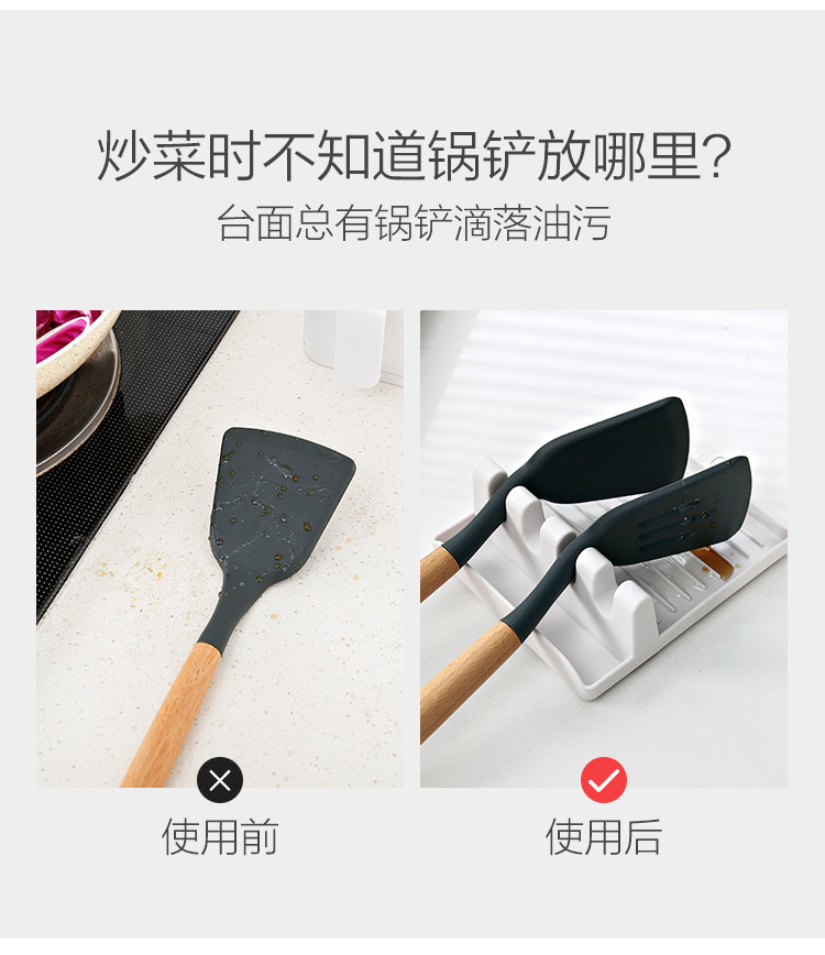[Kitchen Truner Frame] Household Soup Spoon Chopstick Holder Spatula Mop Pad Kitchen Storage Truner Frame Multi-Function Pot Cover Rack