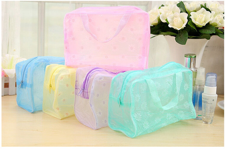 Floral transparent waterproof cosmetics bag wash gargle bag bath supplies storage bag Floral transparent waterproof cosmetics bag wash gargle bag bath supplies storage bag