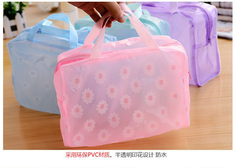 Floral transparent waterproof cosmetics bag wash gargle bag bath supplies storage bag Floral transparent waterproof cosmetics bag wash gargle bag bath supplies storage bag
