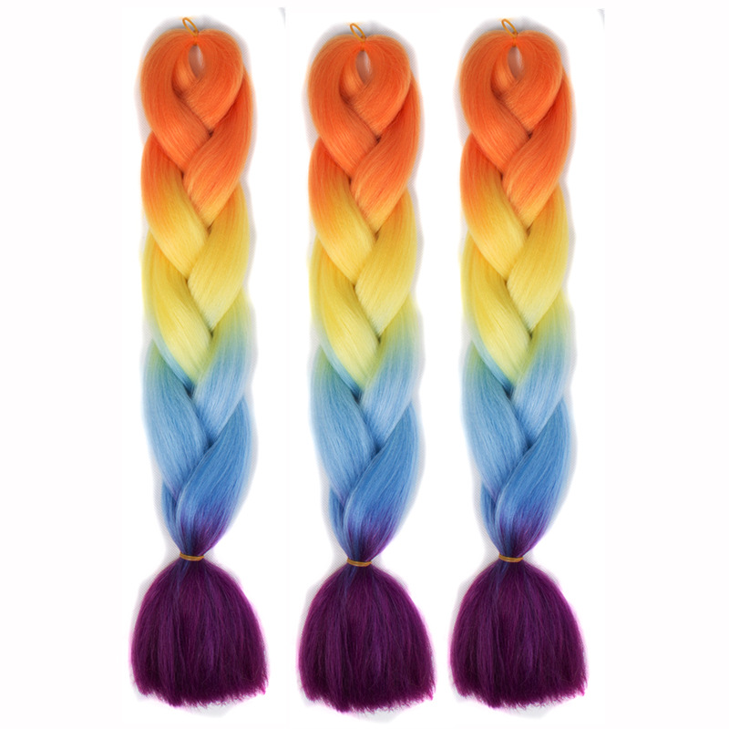 African Big Braid African Dreadlocks Color Gradient Chemical Fiber Big Braid Hair Extension Small Braid Hair Braid Wig