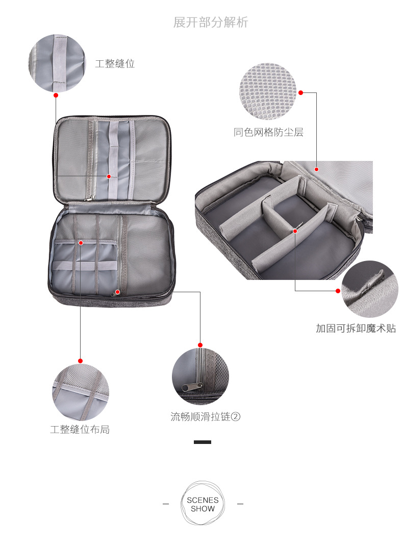 New Three-Layer Digital Packet Storage Bag Multifunction Data Cable Storage Bag Mobile Power Headset Storage Bag Manufacturer New Three-Layer Digital Packet Storage Bag Multifunction Data Cable Storage Bag Mobile Power Headset Storage Bag Manufacturer