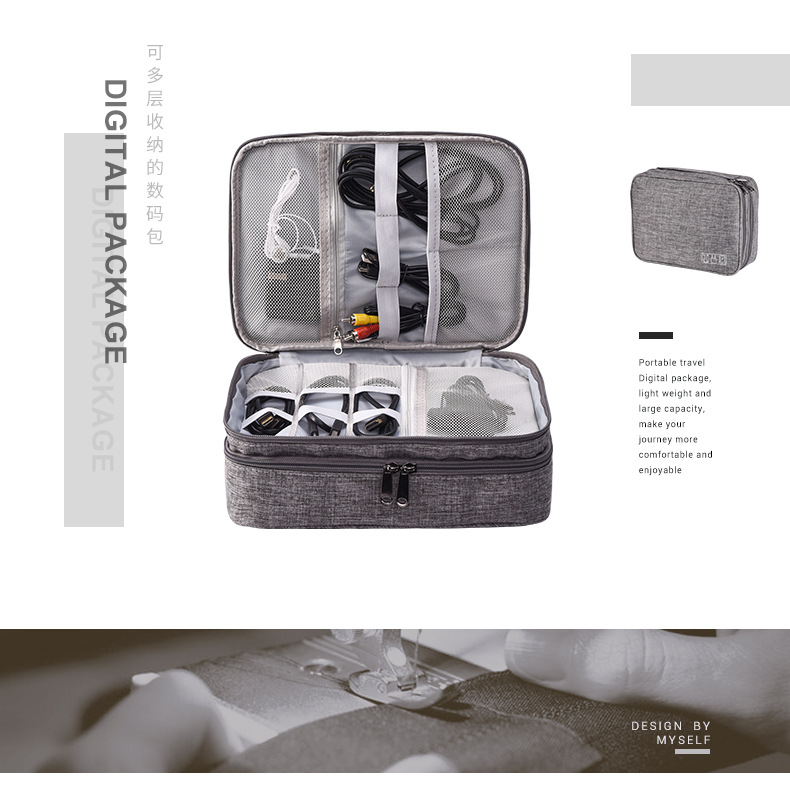 New Three-Layer Digital Packet Storage Bag Multifunction Data Cable Storage Bag Mobile Power Headset Storage Bag Manufacturer New Three-Layer Digital Packet Storage Bag Multifunction Data Cable Storage Bag Mobile Power Headset Storage Bag Manufacturer