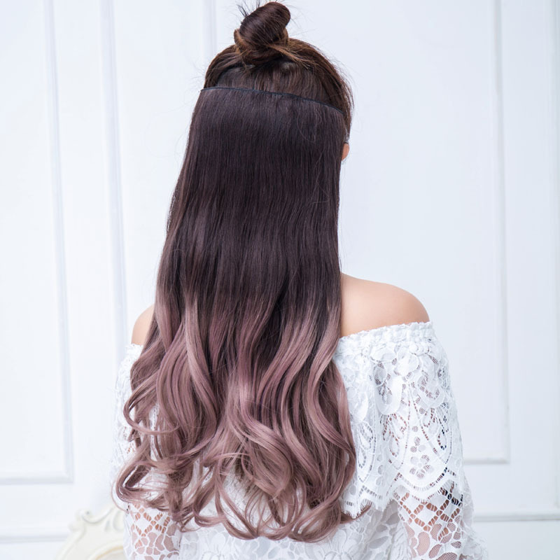 Hair HighTemperature Fiber Seamless Hair Extension BB Clip 6 Card Thickened One Wig Gradient Color Hair Extension Piece