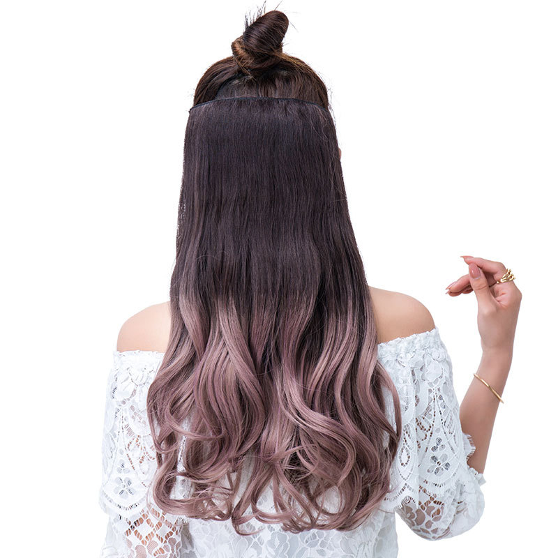 Hair HighTemperature Fiber Seamless Hair Extension BB Clip 6 Card Thickened One Wig Gradient Color Hair Extension Piece
