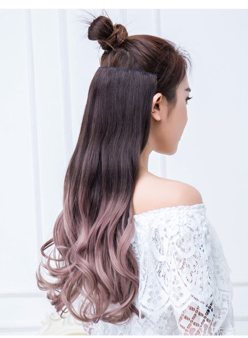 Hair HighTemperature Fiber Seamless Hair Extension BB Clip 6 Card Thickened One Wig Gradient Color Hair Extension Piece Hair HighTemperature Fiber Seamless Hair Extension BB Clip 6 Card Thickened One Wig Gradient Color Hair Extension Piece